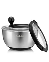 SveBake front view of stainless steel spinner showing capacity and design benefit
