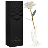 SW 24k gold dipped rose front on stand showcasing elegant everlasting gift
