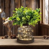 Swarenly front view of rustic glass vase showing farmhouse charm and easy styling