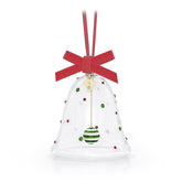 Swarovski Dulcis Bell front view showing ribbon and multicolored crystals for elegant sparkle