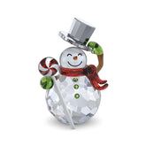 Swarovski Dulcis Snowman front view showing crystal sparkle and festive display benefit