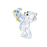 Swarovski Kris Bear front view displaying clear crystal and floral accents, elegant gift