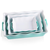 Sweejar turquoise front view showing the set and baked-food serving appeal