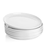 Sweese front view of 10-inch plate showing clean white finish and elegant shape