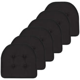 Sweet Home Collection front view of six black tufted cushions, adds instant comfort