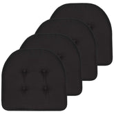 Sweet Home Collection front view of black cushion showing tufted finish and neat fit