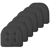 Sweet Home Collection front view of charcoal gray cushion showing tufted design and neat fit