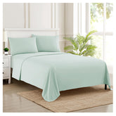 Sweet Home Collection front view of queen sheet set showing neat fit and color