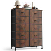Sweetcrispy brown dresser front view showing organized storage and space saving