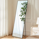 Sweetcrispy full-length mirror front view showing slim black frame and full-body reflection benefit