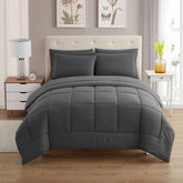 Sweet Home Collection front view of queen comforter set showing complete bed styling and neat fit