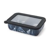 S'well Azurite Marble bento box front view showing sleek profile and stylish finish