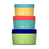 S'well front view of canister set showing tropical smoothie finish and compact design benefit