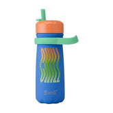 S'well kids traveler front view showing blue chill finish and compact shape, durable design benefit