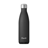 S'well Onyx Black bottle front view showing sleek finish and portable benefit
