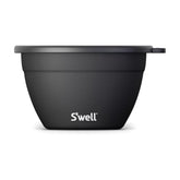 S'well front view of Onyx salad bowl showing sleek design and portability