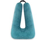 Swemos front view green pillow showing full U-shaped support and comfort