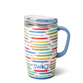 Swig Life 18oz Teacher Life front packaging showing vibrant print and capacity benefit