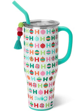 Swig Life front view of 40oz Mega Mug showing capacity and color benefit: clear capacity visibility