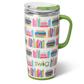 Swig Life Book Club front view showing design and 22oz capacity benefit