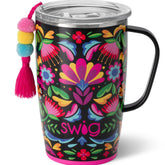 Swig Life Caliente front view showing the 18oz insulated tumbler and lid for lasting temperature control