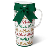 Swig Life front view showing Christmas Bows design and festive appeal