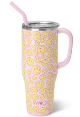 Swig Life mega mug front view showcasing Oh Happy Day design and large capacity