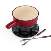 Swissmar Lugano front packaging showing cherry red pot and full set, great gift appeal