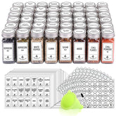 SWOMMOLY front view of 48-piece spice jar set showing contents and neat storage benefit