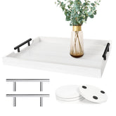 SXNOWS front view showing white wood tray and handles for stylish serving