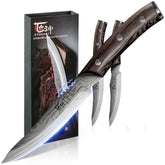 SYOKAMI front view of knives showing balanced design and table-ready look