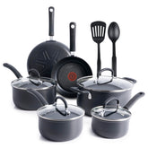 T-Fal front packaging of 12-piece onyx set showing contents and benefits