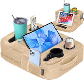 TabCouchCaddy front view showing tray layout and organized convenience