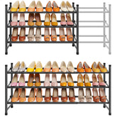Tajsoon front view assembled showing three tiers and neat shoe storage