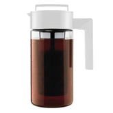 Takeya front view pitcher showing pitcher and label, durable Tritan benefit