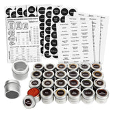 Talented Kitchen front view of 24-pack magnetic spice tins, compact organization benefit