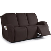 TAOCOCO front view on a three-seat reclining sofa showing neat fit and protection