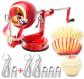 tatida front view of red apple peeler corer slicer showing compact design and benefit