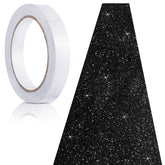 Tatuo glitter black runner full length showing 2.46 x 30 ft coverage and dramatic effect
