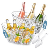 tchrules front view showing both ice buckets and included scoops for easy serving