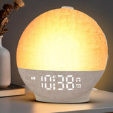 Te-Rich front view showing sleek alarm design and clear clock display, enhances bedroom organization