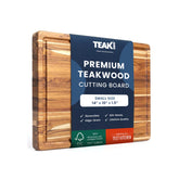 Teakhaus front view carving board showing overall shape and clean presentation benefit