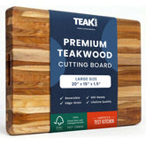 Teakhaus front view of large cutting board showing full surface and finish benefit