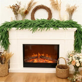tebazoew full-length garland styled on mantel for festive ambiance