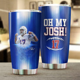 TEERABBIT front view of tumbler showing Josh Buffalo Allen design and team pride
