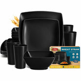 Teivio full set front view showing plates bowls tumblers, convenient all-in-one solution