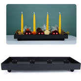 TELOSMA front view of matte black iron advent tray shows sleek centerpiece benefits