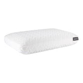 Tempur-Pedic front view of pillow showing shape and clean white cover for reliable comfort