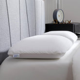 Tempur-Pedic pillow front view showing soft profile and tidy finish for support