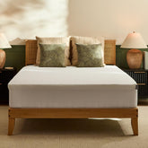 Tempur-Pedic topper front view showing neat fit and improved comfort